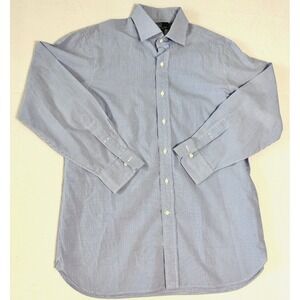 Polo Ralph Lauren Shirt Blue 16 / 33 Gingham Check Regent Custom Fit Button Up